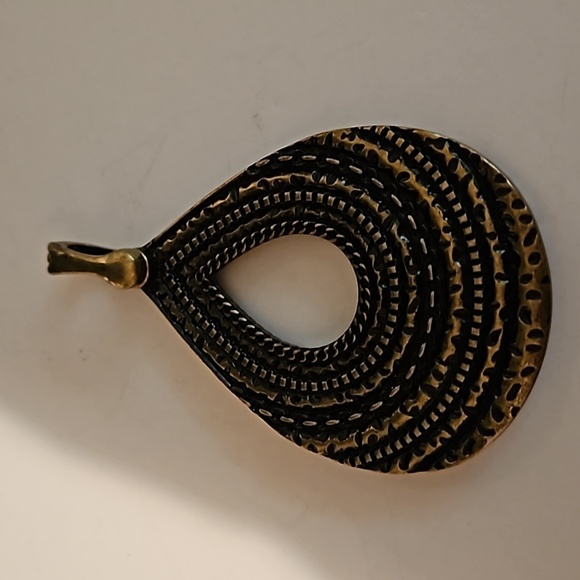 Large Beaded Bronzetone 3 1/2"H Pendant with a Magnetic Enhancer - Picture 5 of 7